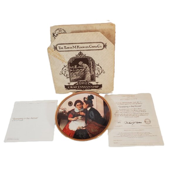 Vintage Norman Rockwell Collector Plate "Gossiping in the Alcove" 1983 - Picture 3 of 6